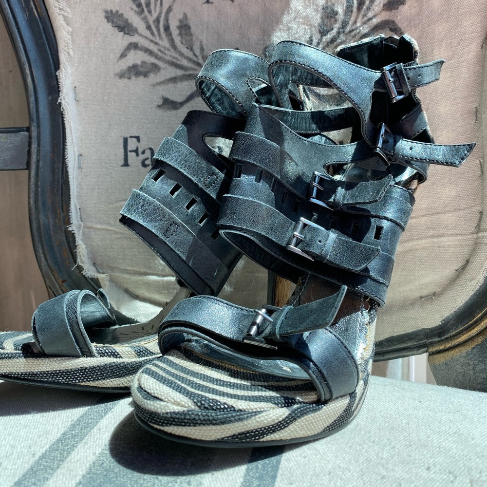 Zebra Print Heeled Sandals